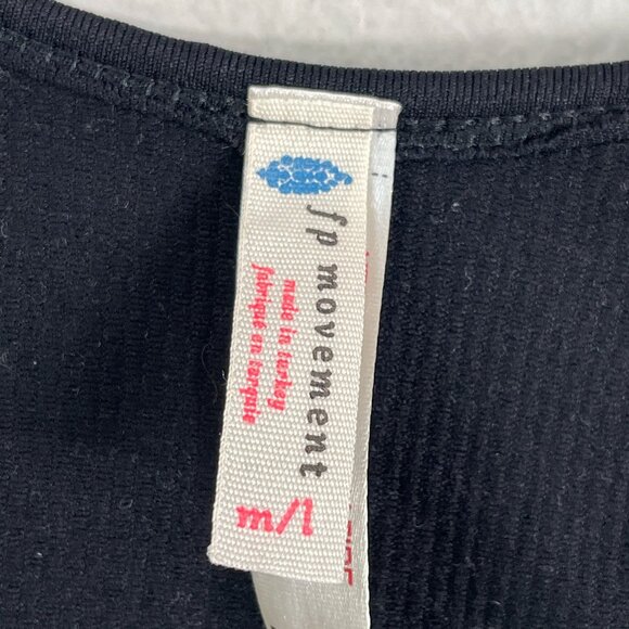 NEW Fp Movement Womens M/L Bail Out Long Sleeve Waffle Knit Crop Top Cutout Back - Picture 5 of 11